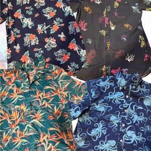 4 Men's Tropical Print Shirt Collection